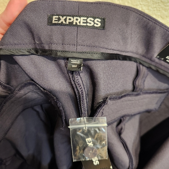 Express Stretch Mid Rise Skinny Gray Pants - Picture 3 of 7